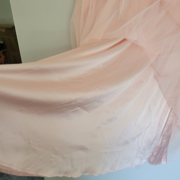 High Waisted Mesh Overlay Flowy Flare Midi Casual Skirt Sz S - Picture 9 of 12